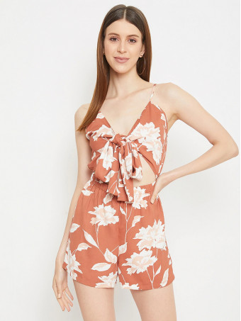 Printed Crepe A-Line Dress